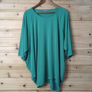 Alembika Top Womens Small Green Slouchy Lagenlook Blouse